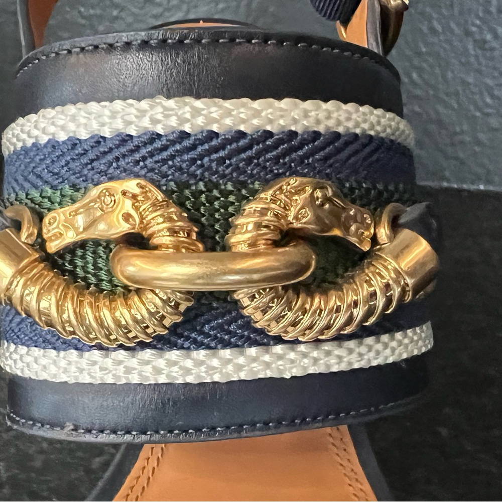 Tory Burch Blue and Green Sandals with Chunky Wedge Heel - Picture 8 of 15